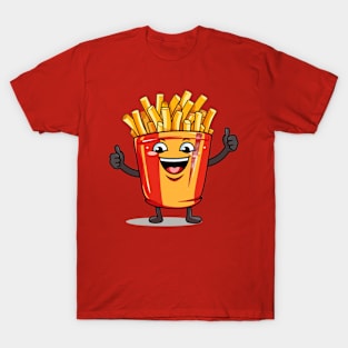 kawaii french fries T-Shirt cute potatofood funny T-Shirt